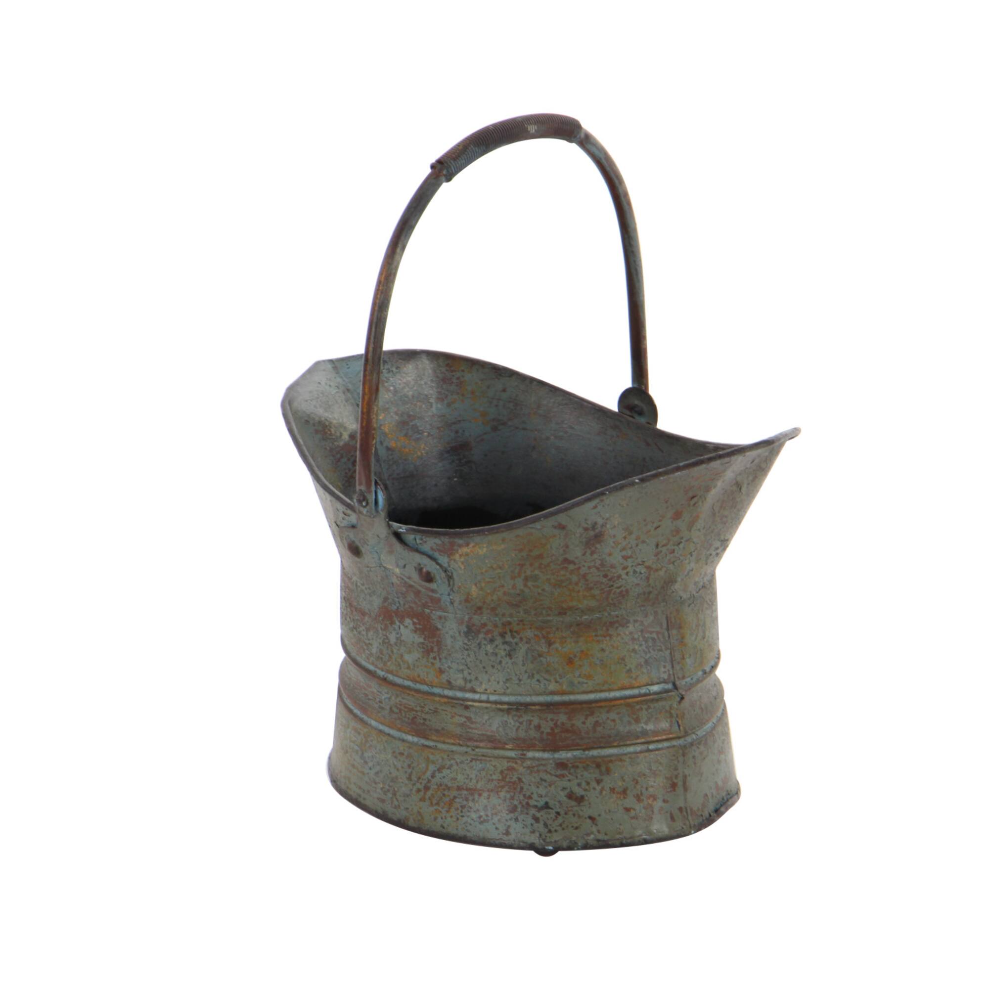 Silver Metal Rustic Planter Set